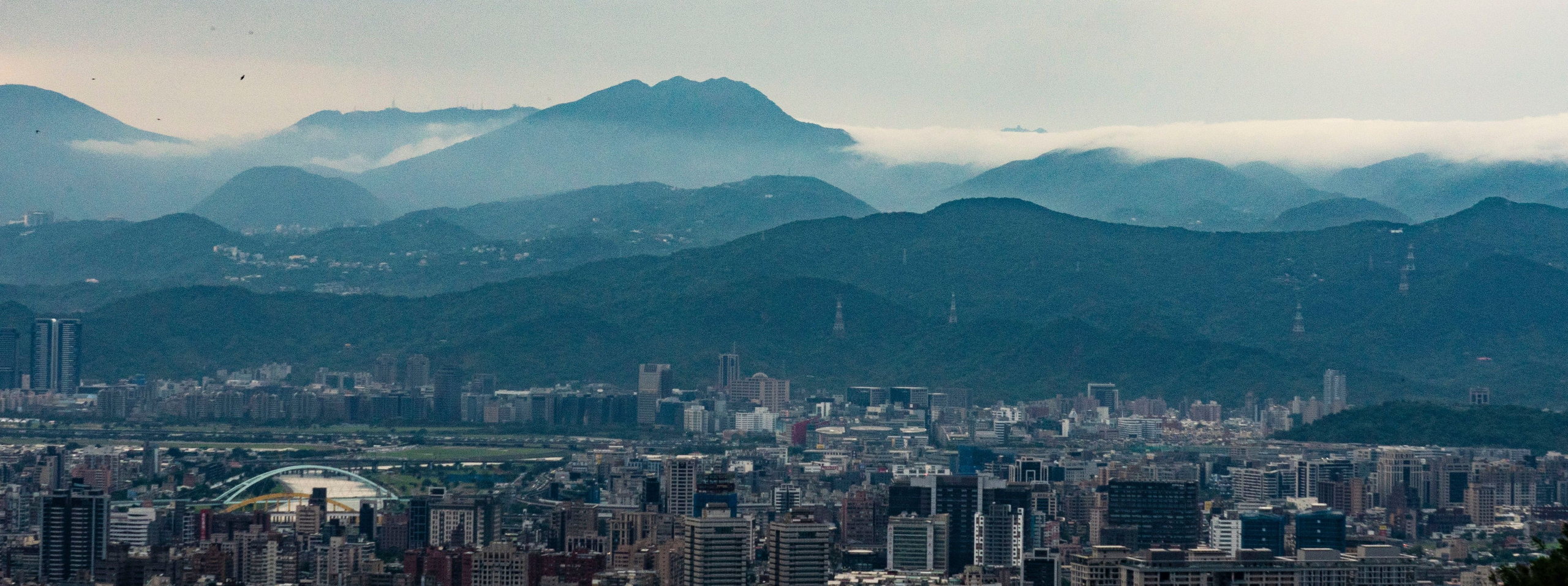 Layered mountains overlooking the Taipei metropolitan area